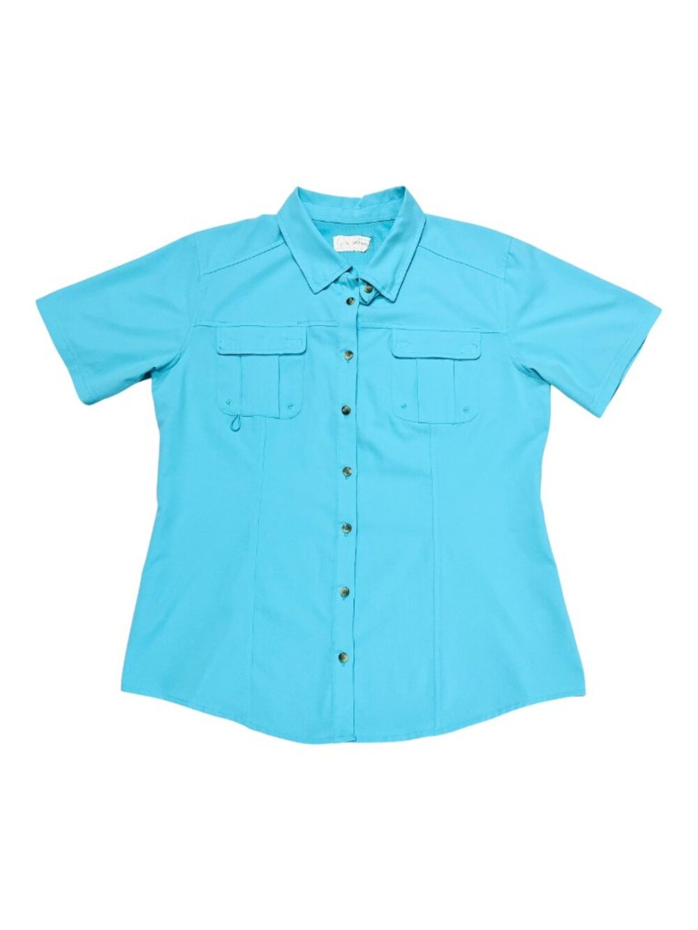 Gander Mountain Guide Series Womens Teal Short Sleeve Fishing Outdoor Shirt Sz M - Picture 2 of 6